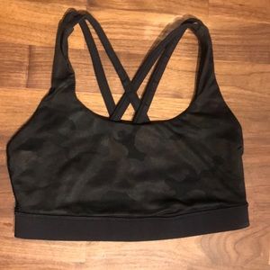 Lululemon Energy Sports Bra Black Camo Sz 4